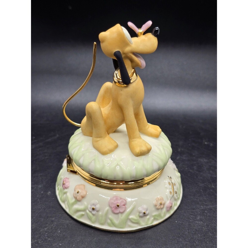 LENOX Disney A FRIEND FOR PLUTO TREASURE BOX Butterfly On Nose NEW in BOX No COA - Picture 8 of 11